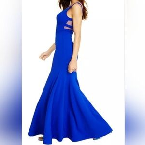 B Darlin Royal Blue Prom Dress Homecoming Wedding Mardi Gras Gala Sheer back